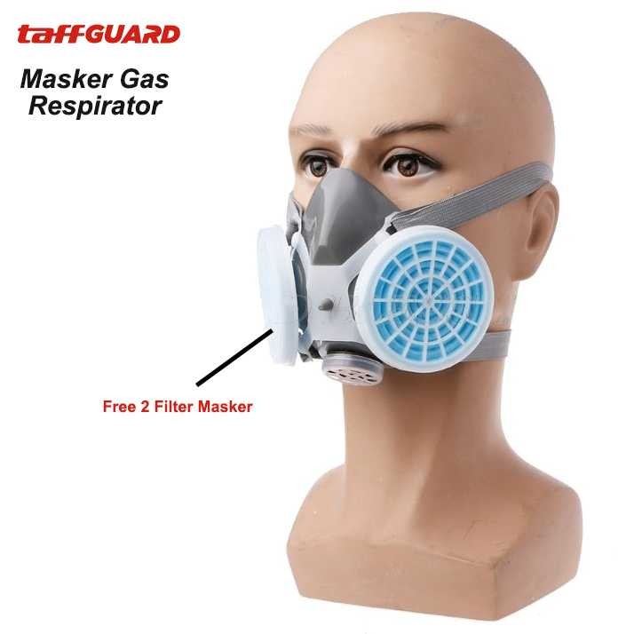 Jual Masker Gas Respirator Half Face dengan Filter Karbon Aktif ...