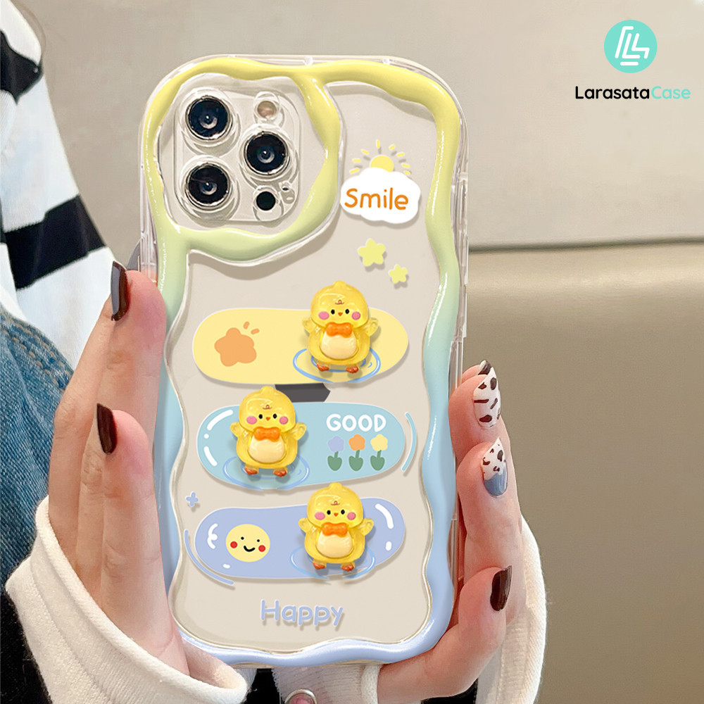 Jual Casing DIY Bebek lucu aesthetic anti jatuh 3D bening case Untuk