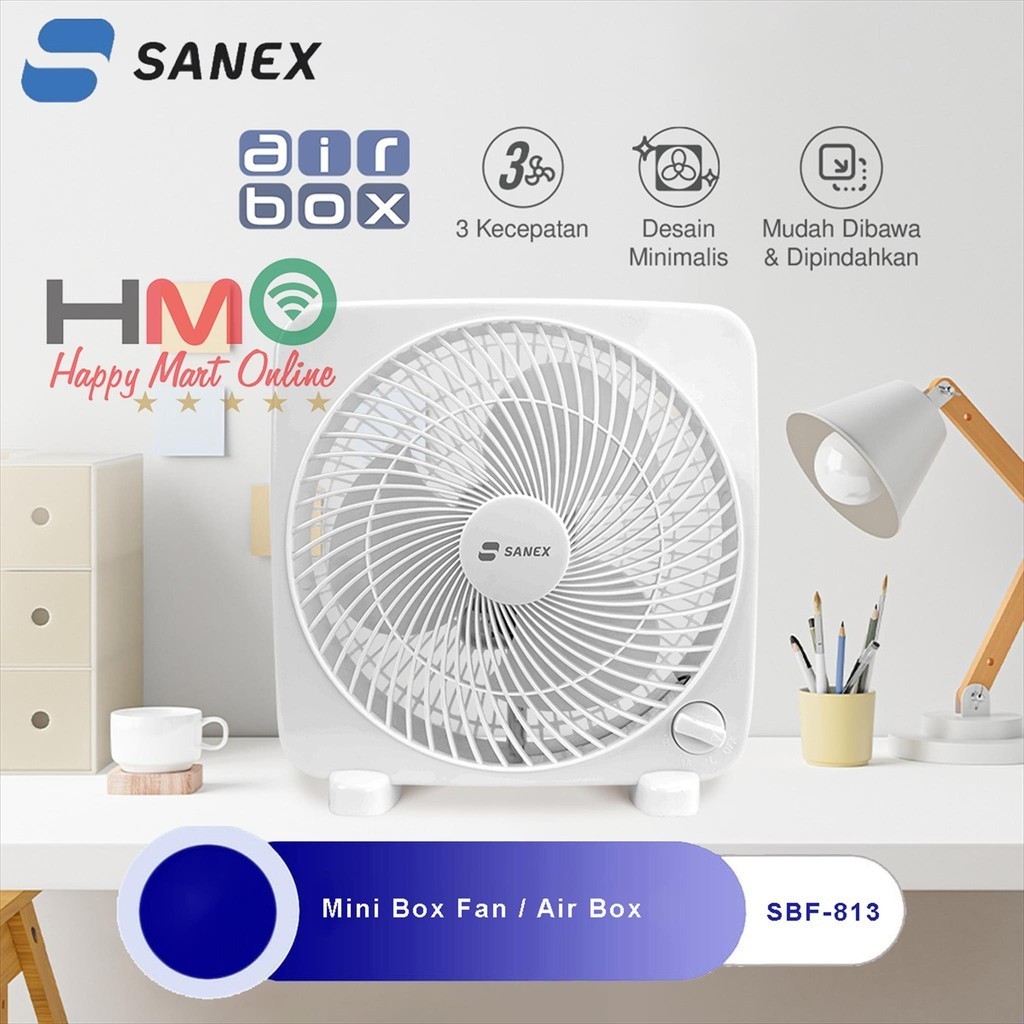 Jual Sanex Kipas Agin Meja Mini Box Fan 8 Inch SBF-813 Air Box Sanex ...