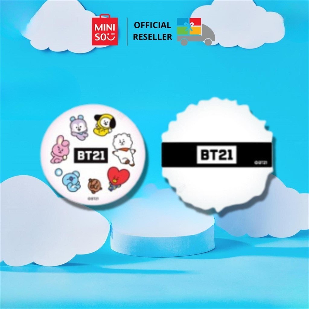 Jual MINISO x BT21 Puff Powder With Storage Box | Shopee Indonesia