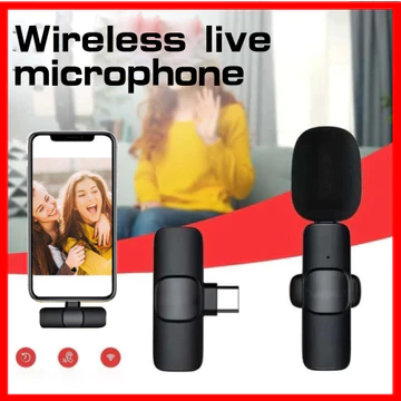 Mikrofon Hp Nirkabel Lavalier Mudah Dipakai Cocok Untuk Sistem Android Klip On Mic Wireless