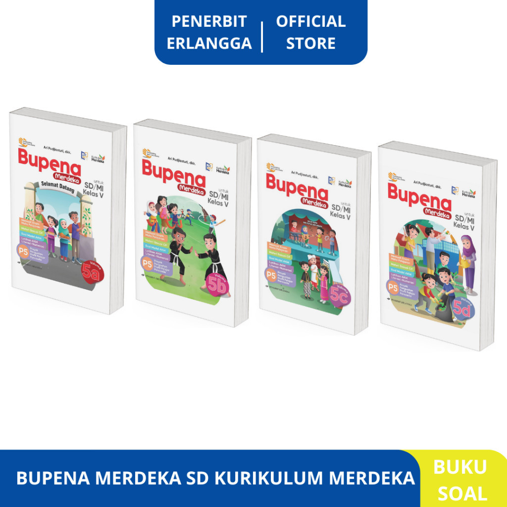 Jual Erlangga - Buku Bupena Merdeka Kelas 5a 5b 5c 5d SD/MI Kurikulum ...