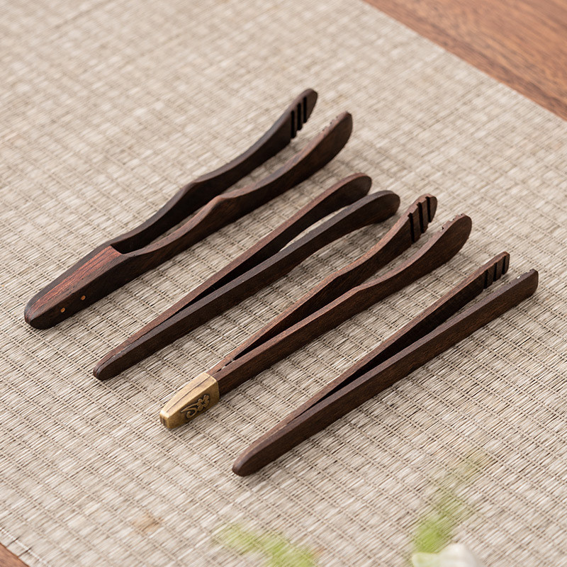 Jual Chinese Ebony Solid Wood Tea Clip Pure Copper Tea Clip Vintage Cup ...