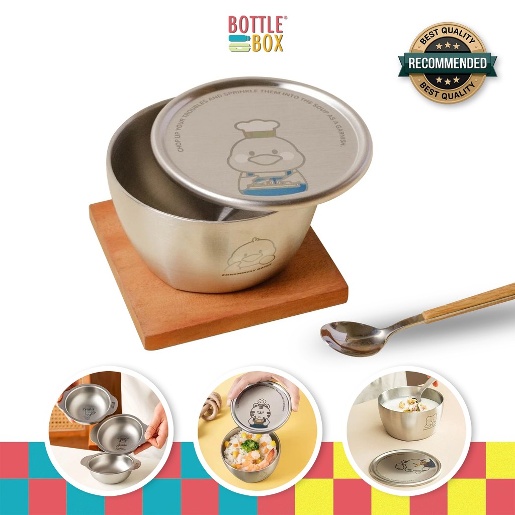 Jual Maru Bowl Stainless With Lid Baby and Kids / Mangkuk Bayi Lucu ...