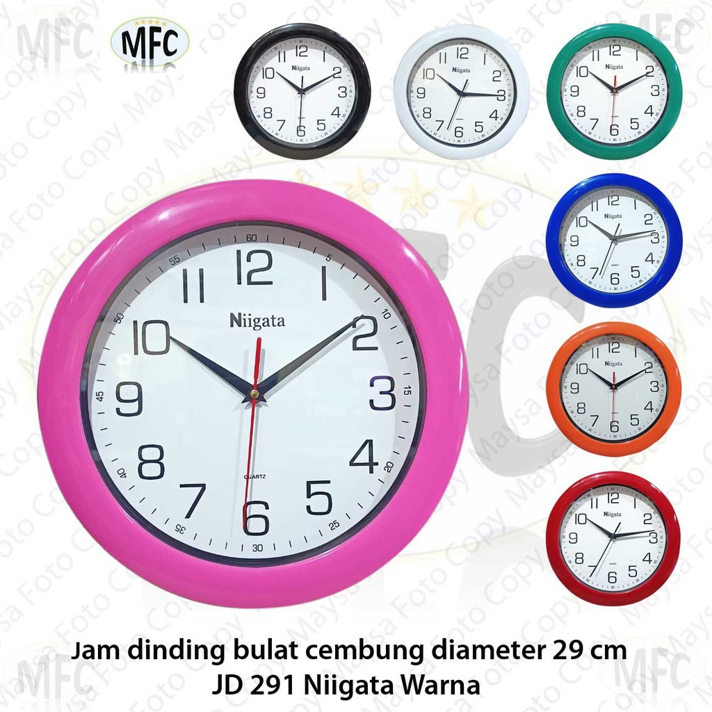 Jual Jam dinding Polos cembung diameter 29 cm JD 291 Warna | Shopee ...