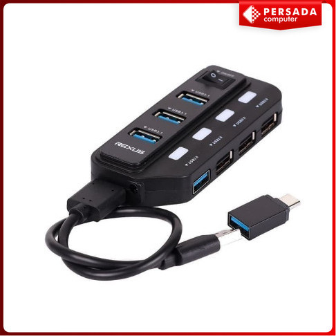 Jual USB Hub Rexus 3.1 H332 7 Port + Converter Type C | RXH-332 ...