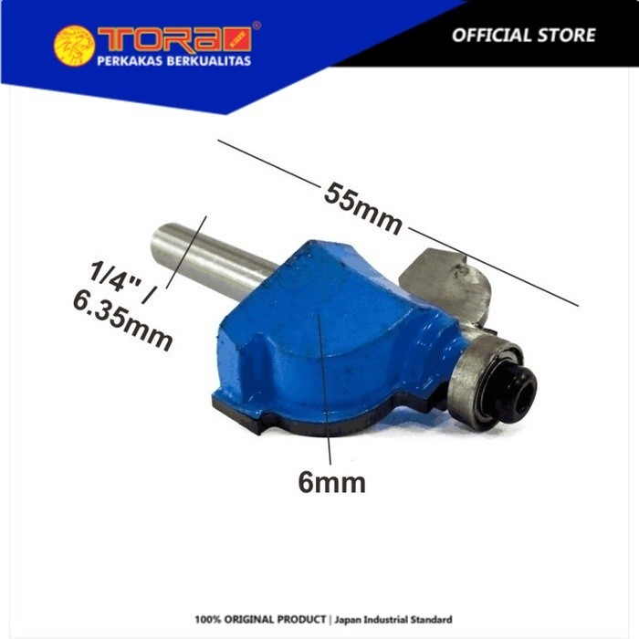 Jual TORA Mata Router TCT 6 mm x 1/4 Inch Clasical Cove Bit - Mata ...