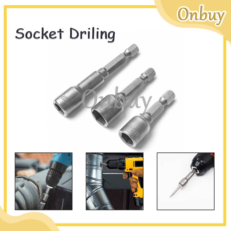 Jual Mata Bor Roofing Magnet Hex Adaptor Bit Power Nut Kunci Socket ...