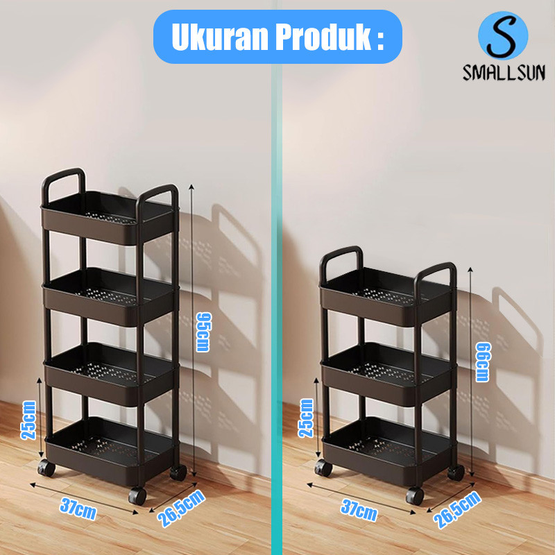Jual (SS) Rak Susun Troli 4 Susun Serbaguna Dengan Roda Pegangan Rak ...