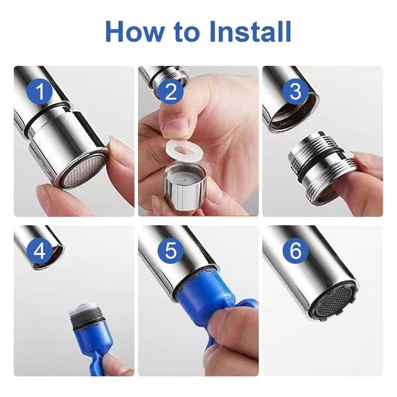 Jual 6 Pcs Faucet Aerator with Aerator Keys Water Saving Flows ...