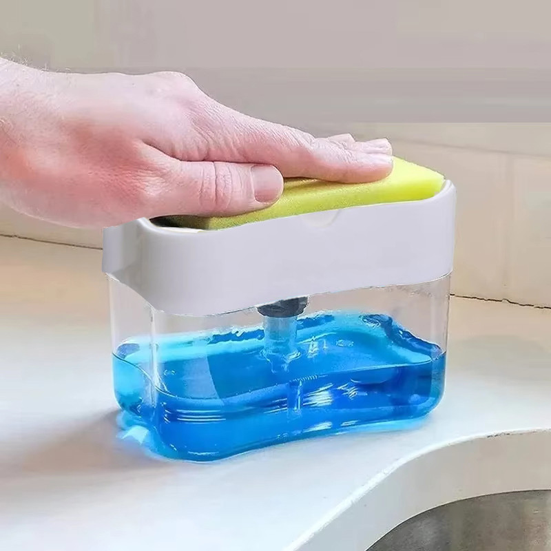 Jual Press Soap Dispenser Box Scrubbing Liquid Container Kitchen ...