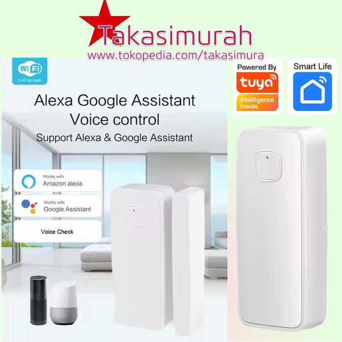 Jual Tuya Wifi Door / Window Sensor alarm pintu jendela smart IOT Home ...