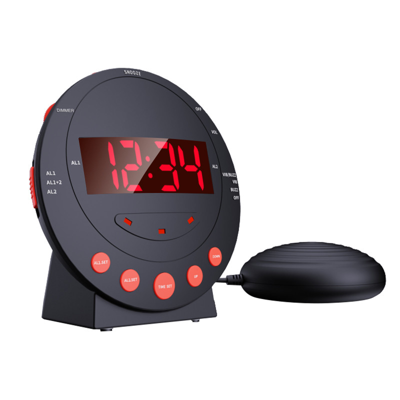 Jual 3in1 Vibrating Alarm Flashing Light LED Alarm Clock Snooze Bed ...