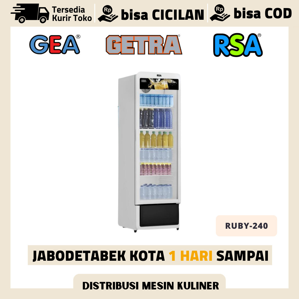 Jual Showcase Pendingin Minuman 1 Pintu Kaca RSA RUBY-240 Kulkas ...