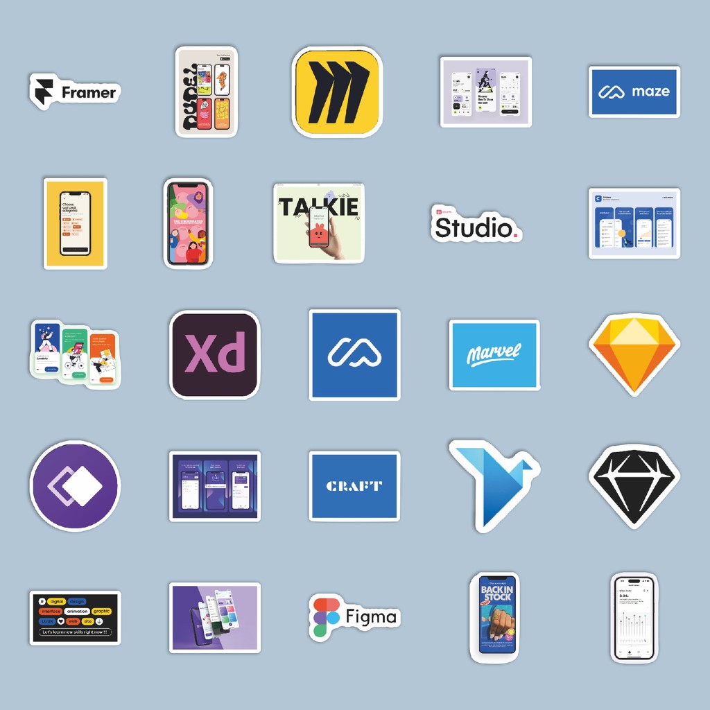 Jual 100PCS Lucu Stiker UI UX Design Stiker Aesthetic Stiker Anti Air ...