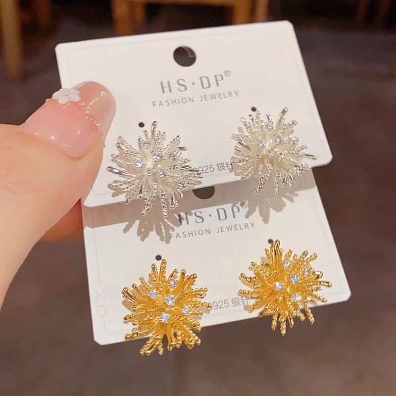 Jual Anting kembang api emas dandelion baru, desain ceruk, klip telinga ...