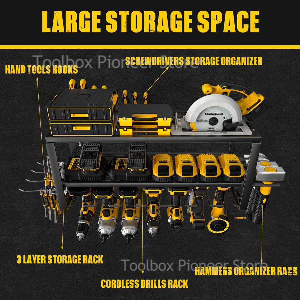 Jual Hand Power Tool Organizer Rack Wall Mounted Floating Tool Cabinet ...