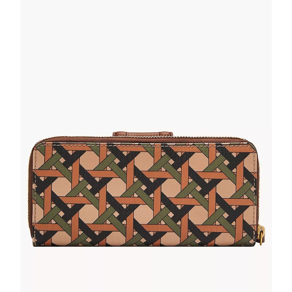 新品 Fossil フォッシル カードケース マディソン プリント ブラウン 