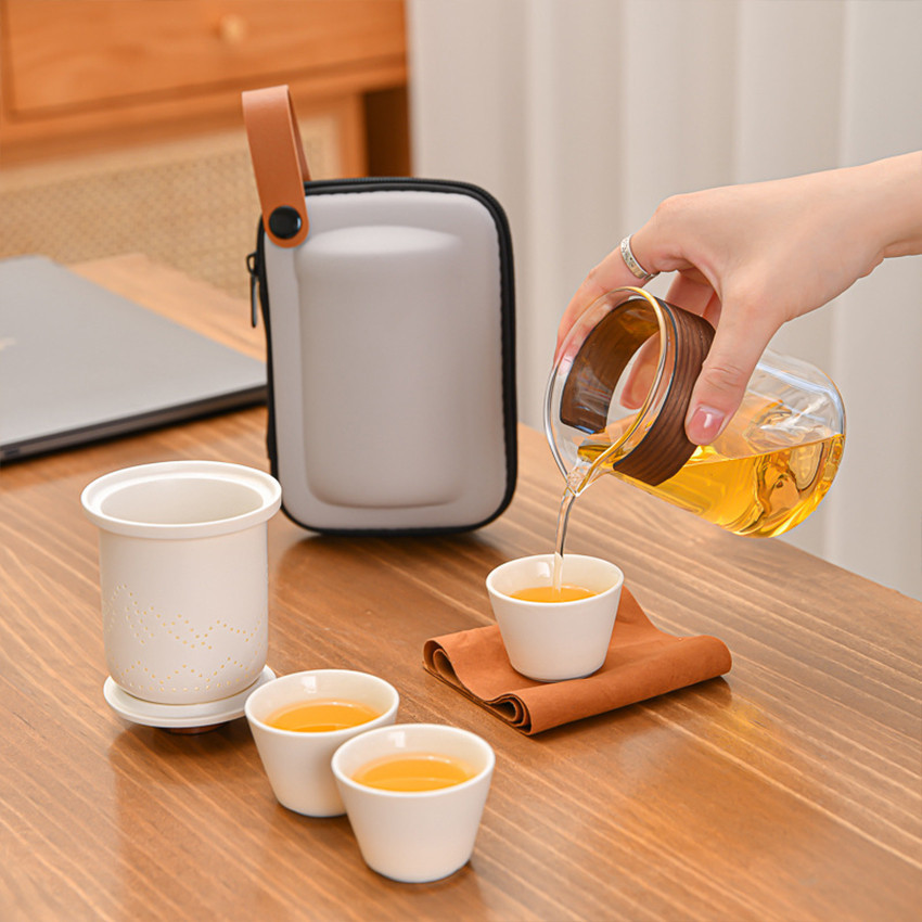 Jual Teapot Ceramic Set Travel With Bag / Kungfu Tea Pot / Tea Set ...