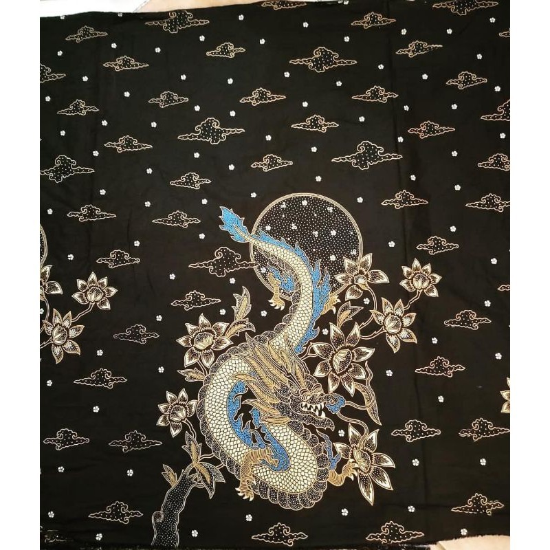 Jual Kain Batik Solo motif kembang naga dasar hitam ( Primissima ...