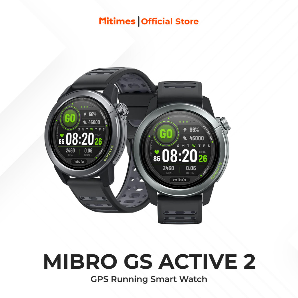 Mibro GS Active2 GPS-horloge, hardlopen, 1,32 inch AMOLED, licht, met trainingsfuncties, GPS-smartwatch, sport, hartslagbewaking, navigatie voor hardlopen, fietsen en skiën (donkergrijs