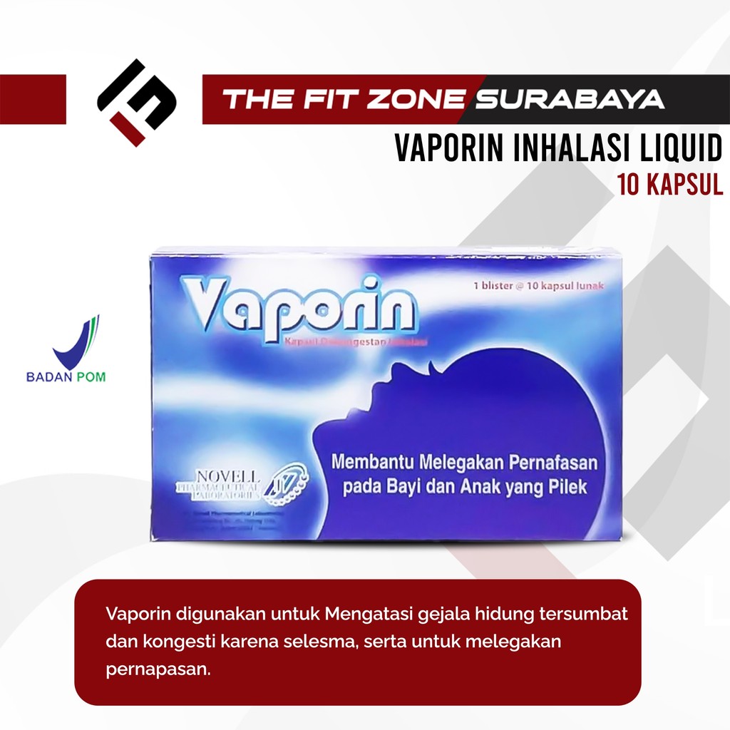 Jual Vaporin Inhalasi Liquid 10 Kapsul Lunak Cairan Herbal Melegakan ...