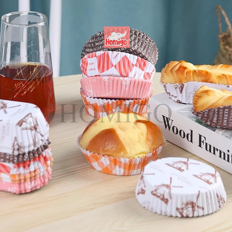 Jual Homigo Paper Cup Case Roti Bulat Motif Kincir Strawberry ...