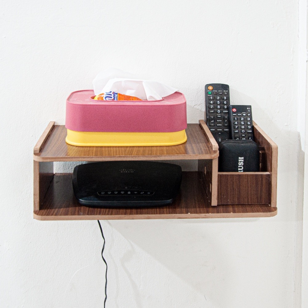 Jual Rak Ambalan Gantung Dinding Modem Router WiFi Decoder Serbaguna 2 ...