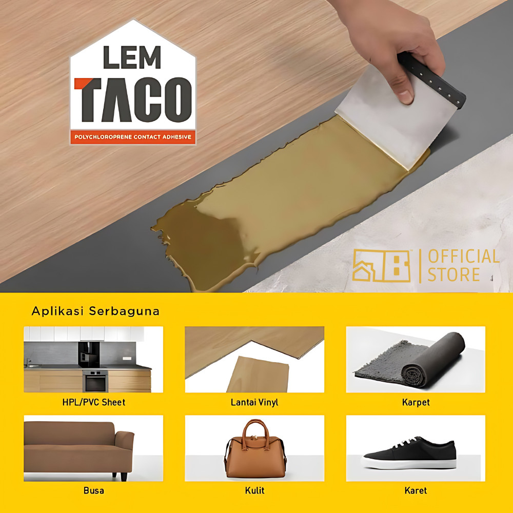 Jual [600g] Lem Kuning Taco 600 g Vinyl Lantai HPL Wallpanel Panel ...