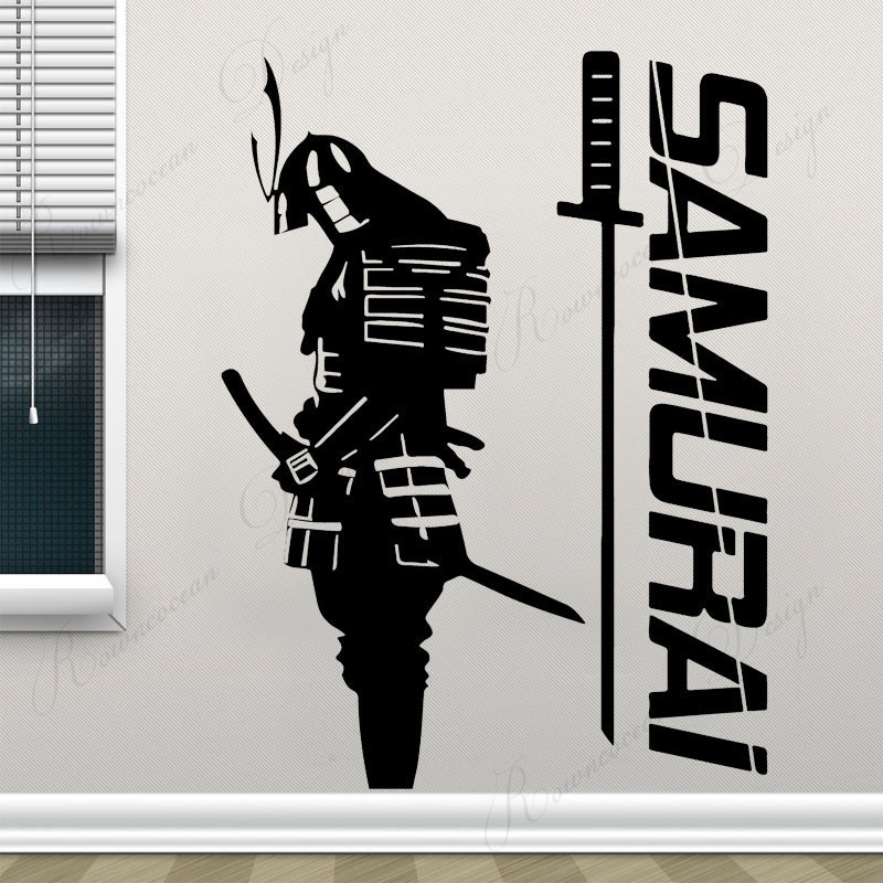 Jual Modern Home Decor Wall Sticker Samurai Fighter Japan Style Warrior ...