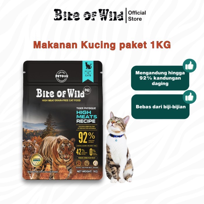 Jual Makanan kucing kering Bite Of Wild 1kg bebas biji bijian, dengan ...