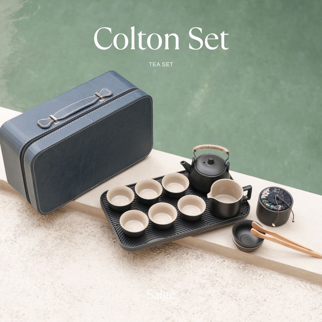 Jual [SAIGE] COLTON Tea Set Hampers Murah Kado Unik Minimalis Leather ...