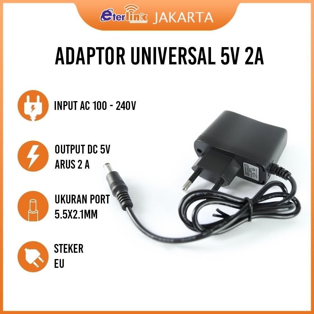 Jual [] Power Adaptor Konverter 5V 2A 5.5 x 2.1mm EU Plug Alat Cash ...