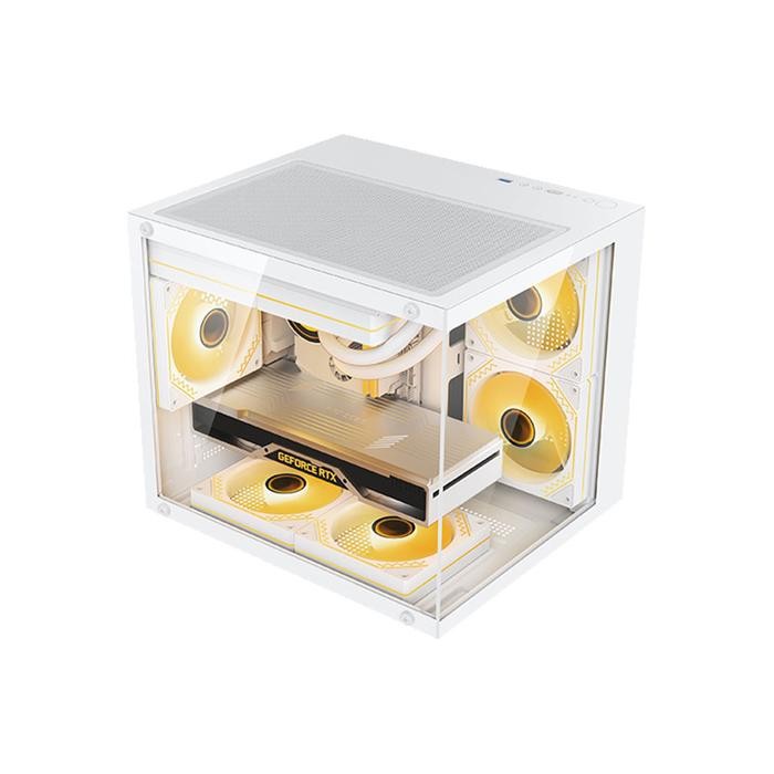 Jual VenomRX Casing PC Tiger Esport White M-ATX With 3x120mm A-RGB Fan ...