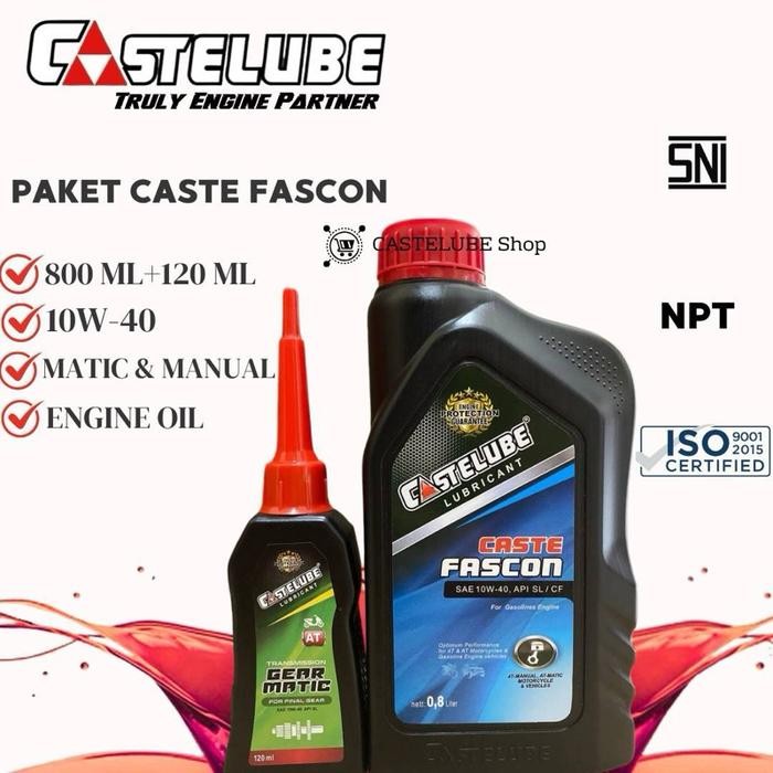 Jual Castelube Fascon Paket Matic 10W-40 (800ml & Gear Matic 120ml ...