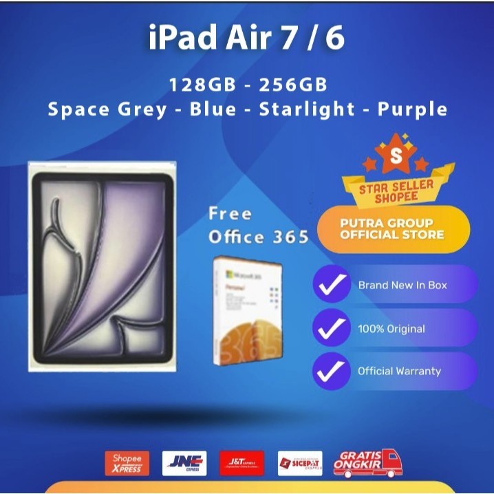 Jual iPad Air M3 M2 11 Inch iPad Air 7 7th Gen 6 6th Gen 256GB 128GB ...