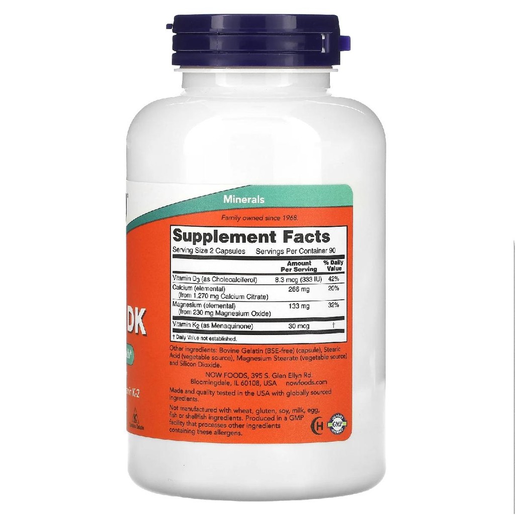 Jual NOW Foods, Cal-Mag DK, calcium magnesium vitamin D & K 180Capsule ...