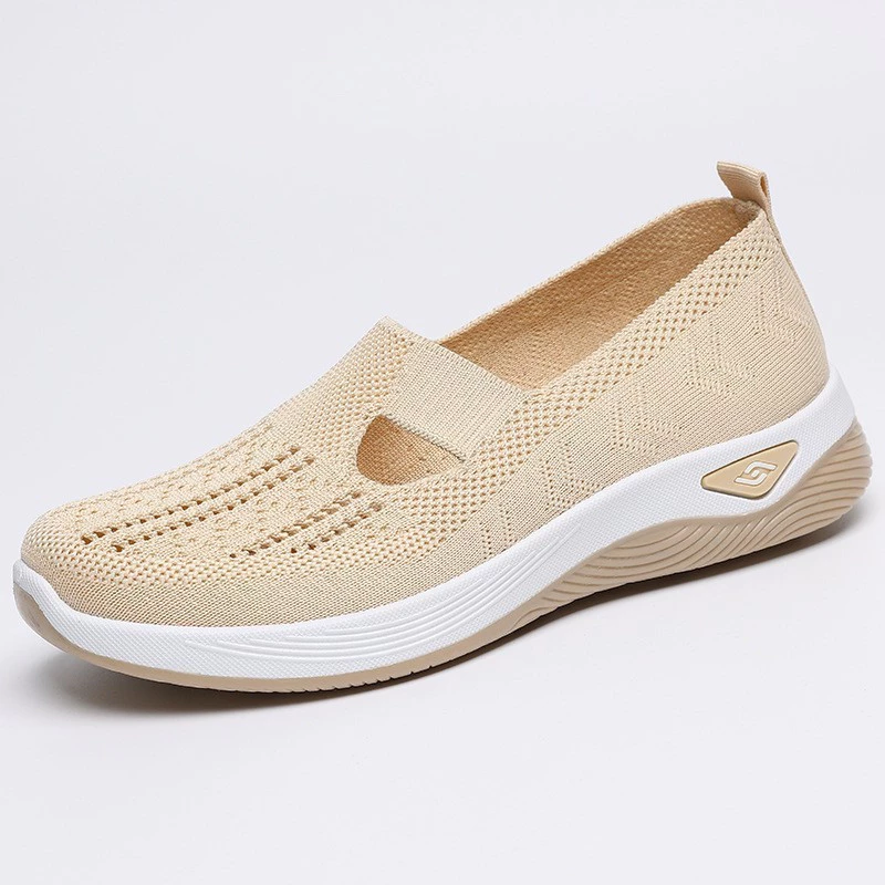 Sepatu sneakers wanita import slip on casual rajut sol anti slip