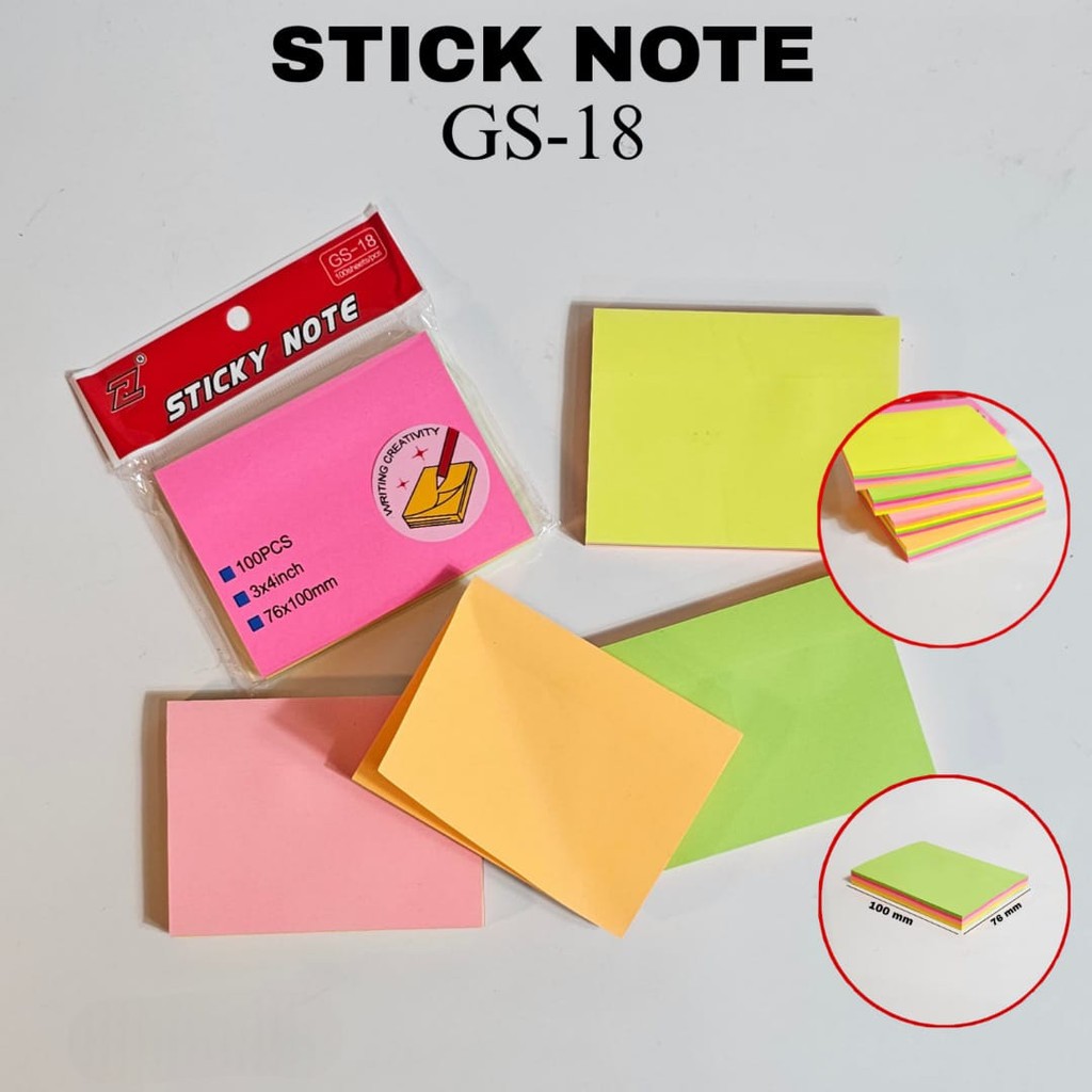 Jual SOS Sticky Note 3x4/100/Rainbow(minimal 2)/Sticky Note/Notes ...
