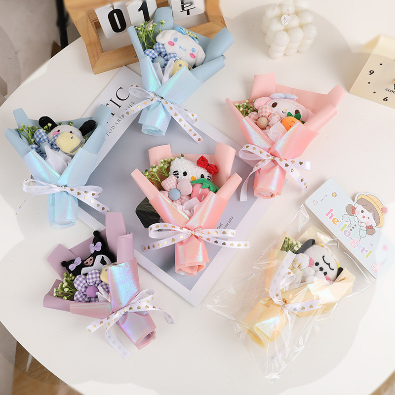 Jual [Produk Jadi]Sanrio Kuromi Melody Pochacco Mini Tote Doll Bouquet ...