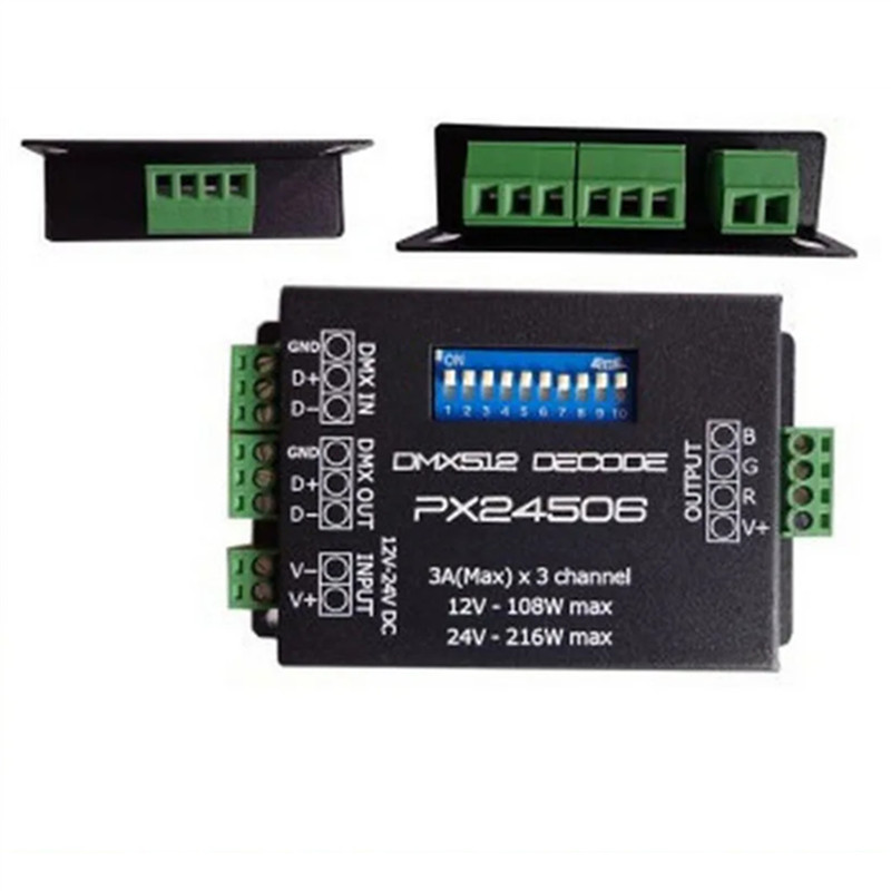 Jual 5X PX24506 Led Controller Led Decoder DMX 512 Decoder Driver 9A ...