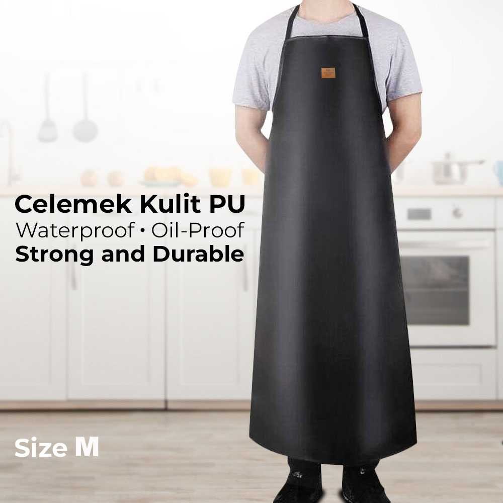 Jual One Two Cups Celemek Masak Apron Dapur Kulit PU Waterproof Durable ...