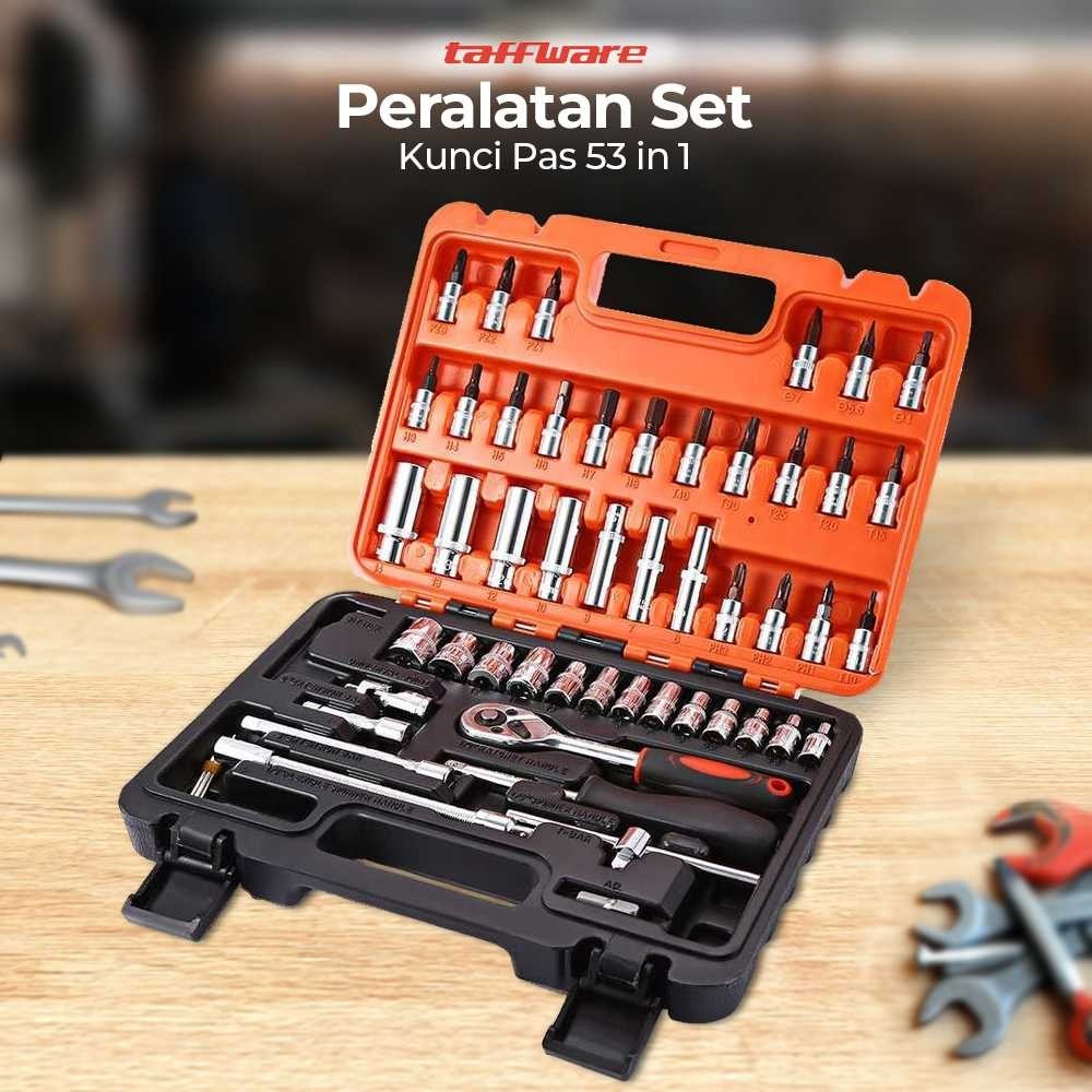 Jual Taffware Peralatan Set Kunci Pas Professional Tools 53 in 1 - CR ...