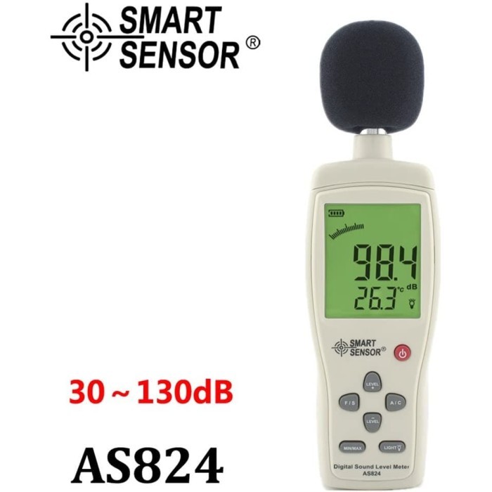 Jual Sound Level Meter Smart Sensor AS824 DB Tester AS-824 AS 824 ...