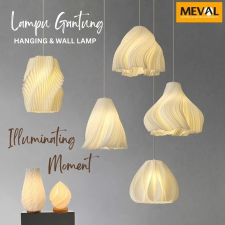 MEVAL Lampu Gantung Minimalis Aesthetic - 3D Print Technology