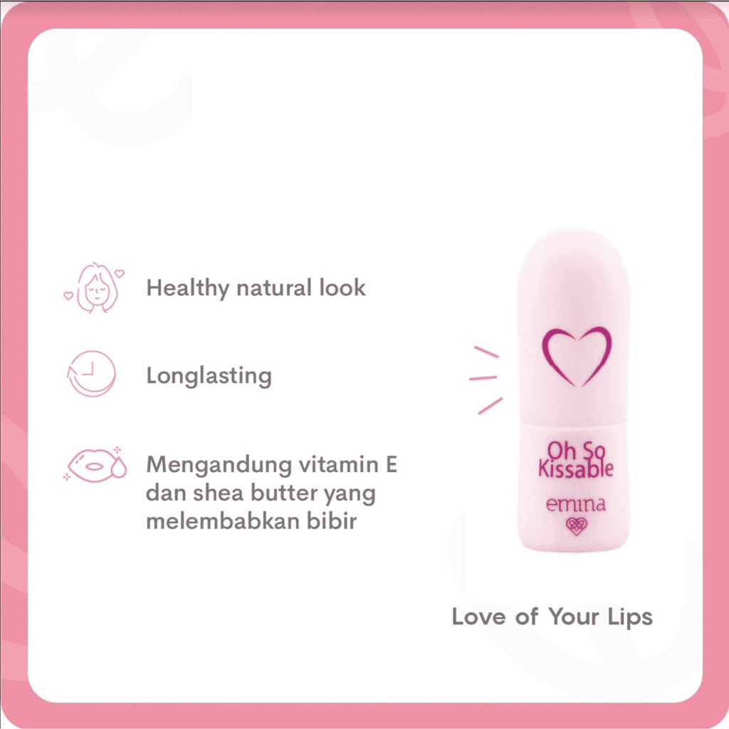 Jual EMINA OH SO KISSABLE TINTED BALM STICK ( 3.4 g ) Lip Balm