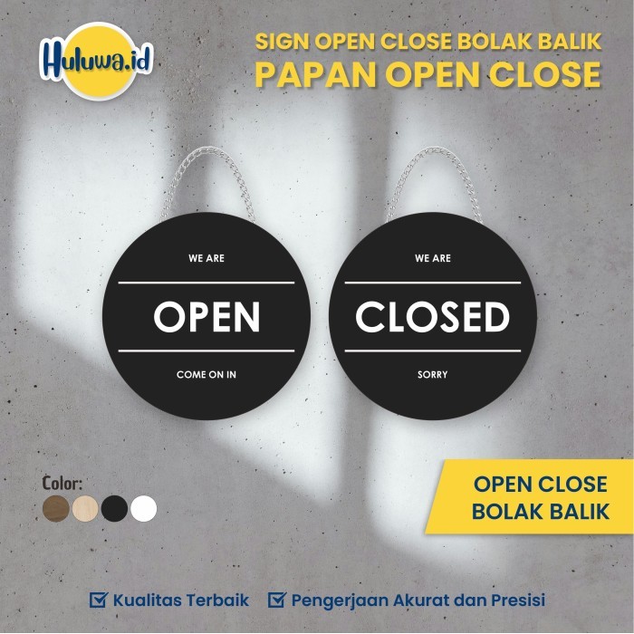 Jual Signage Open Close Bolak Balik / Papan Open Close Kayu / Sign Cafe ...