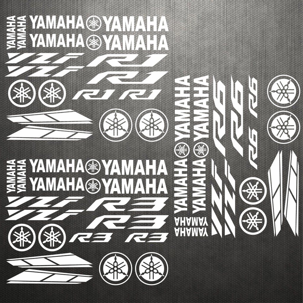 Jual Stiker Motor Keren Custom Vinyl Yamaha R1 R3 R6 Logo Sticker ...