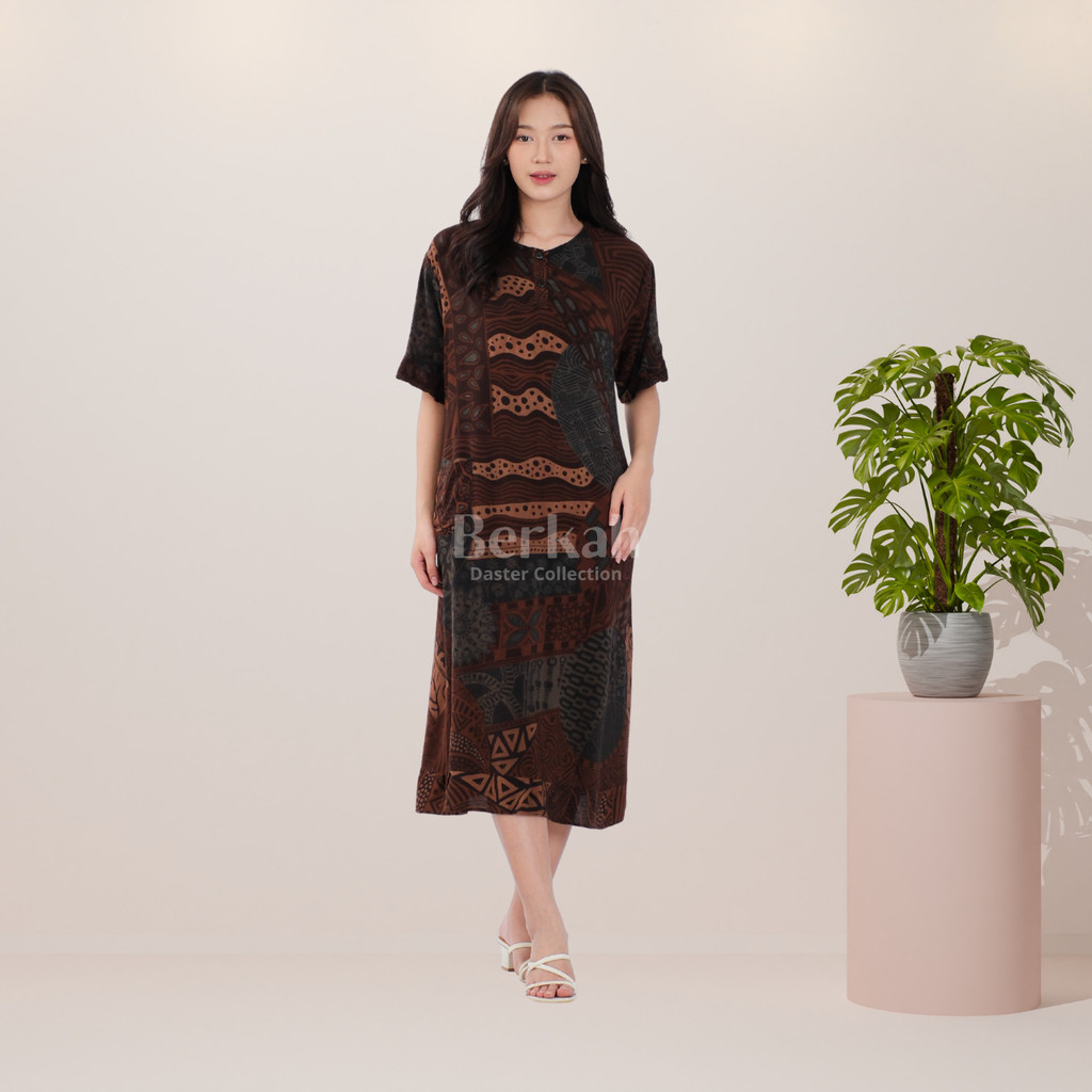 Daster Batik Rayon Busui Kancing Surya Teja 2