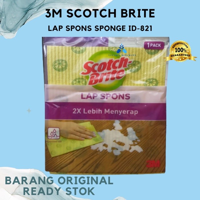 Jual 3M Scotch Brite Lap Spons Sponge Lap dapur meja lantai ID-821 ...